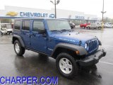 2010 Deep Water Blue Pearl Jeep Wrangler Unlimited Rubicon 4x4 #48233889