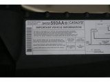 2006 Chrysler Town & Country LX Info Tag