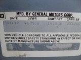 1977 Chevrolet Corvette Coupe Info Tag