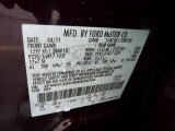 2011 Edge Color Code for Bordeaux Reserve Red Metallic - Color Code: FQ