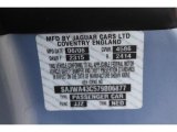 2007 XK Color Code for Frost Blue Metallic - Color Code: JJZ