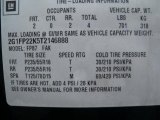 1996 Chevrolet Camaro Coupe Info Tag