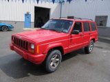 Bright Red Jeep Cherokee in 1998