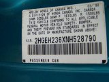 1992 Honda Civic VX Hatchback Info Tag