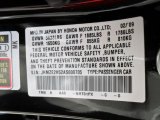2010 Insight Color Code for Crystal Black Pearl - Color Code: NH731PX
