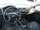 2002 Honda Civic DX Coupe Black Interior
