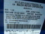 2008 MAZDA6 Color Code for Bright Island Blue - Color Code: 32N
