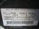 2007 MAZDA6 Color Code for Black Mica - Color Code: 16W