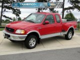 1997 Bright Red Ford F150 XLT Extended Cab 4x4 #49390700