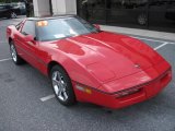 Bright Red Chevrolet Corvette in 1989