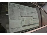 2011 BMW 7 Series 750i Sedan Window Sticker