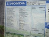 2011 Honda CR-V EX Window Sticker