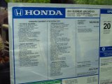 2011 Honda Element EX Window Sticker