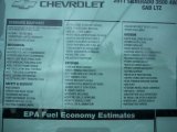 2011 Chevrolet Silverado 3500HD LTZ Extended Cab 4x4 Dually Window Sticker