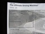 2002 BMW Z8 Roadster Window Sticker