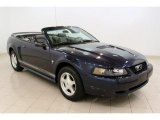 2001 True Blue Metallic Ford Mustang V6 Convertible #49695337