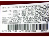 2006 Tacoma Color Code for Impulse Red Pearl - Color Code: 3P1