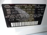 2011 Sonata Color Code for Porcelain White Pearl - Color Code: WHC
