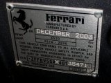 2004 Ferrari 575M Maranello F1 Info Tag