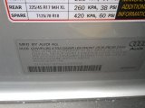 2006 Audi A3 3.2 S Line quattro Info Tag