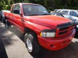 Flame Red Dodge Ram 1500 in 2000