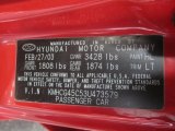 2003 Hyundai Accent GL Sedan Info Tag