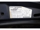 2002 Chrysler Sebring LX Convertible Info Tag