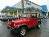 Flame Red Jeep Wrangler in 2001