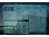 2012 Ford Focus SEL 5-Door Window Sticker