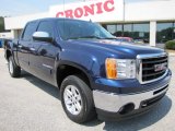 2009 Midnight Blue Metallic GMC Sierra 1500 SLE Crew Cab #50231054