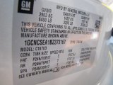 2011 Chevrolet Silverado 1500 LT Regular Cab Info Tag