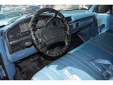 1996 Ford F250 XL Extended Cab Blue Interior