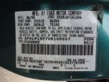 1997 Escort Color Code for Pacific Green Metallic - Color Code: PS