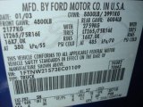 2003 F250 Super Duty Color Code for Sonic Blue Metallic - Color Code: SN