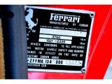 1983 Ferrari 308 GTSi Quattrovalvole Info Tag