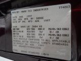 1997 Dodge Ram Van 2500 Conversion Info Tag