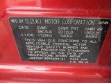 2009 Suzuki SX4 Crossover Technology AWD Info Tag