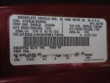 1992 E Series Van Color Code for Electric Currant Red Metallic - Color Code: EG
