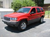 Flame Red Jeep Grand Cherokee in 2001