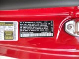 2012 Volkswagen Eos Komfort Info Tag