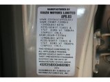 2003 Isuzu Axiom S 2WD Info Tag
