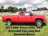 2011 Fire Red GMC Sierra 2500HD SLE Extended Cab 4x4 #50769398