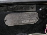 1957 Austin-Healey 100-6 Convertible Info Tag