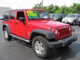 2008 Flame Red Jeep Wrangler Unlimited X 4x4 #50998686