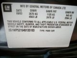 2004 Chevrolet Impala SS Supercharged Info Tag