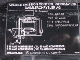 2003 Mercedes-Benz CL 55 AMG Info Tag