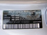 2009 SLK Color Code for Iridium Silver Metallic - Color Code: 775