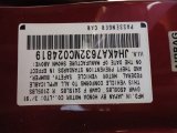 1991 Acura Legend Sedan Info Tag
