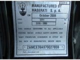 2007 Maserati Quattroporte Sport GT DuoSelect Info Tag