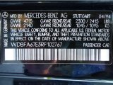 1994 Mercedes-Benz SL 500 Roadster Info Tag